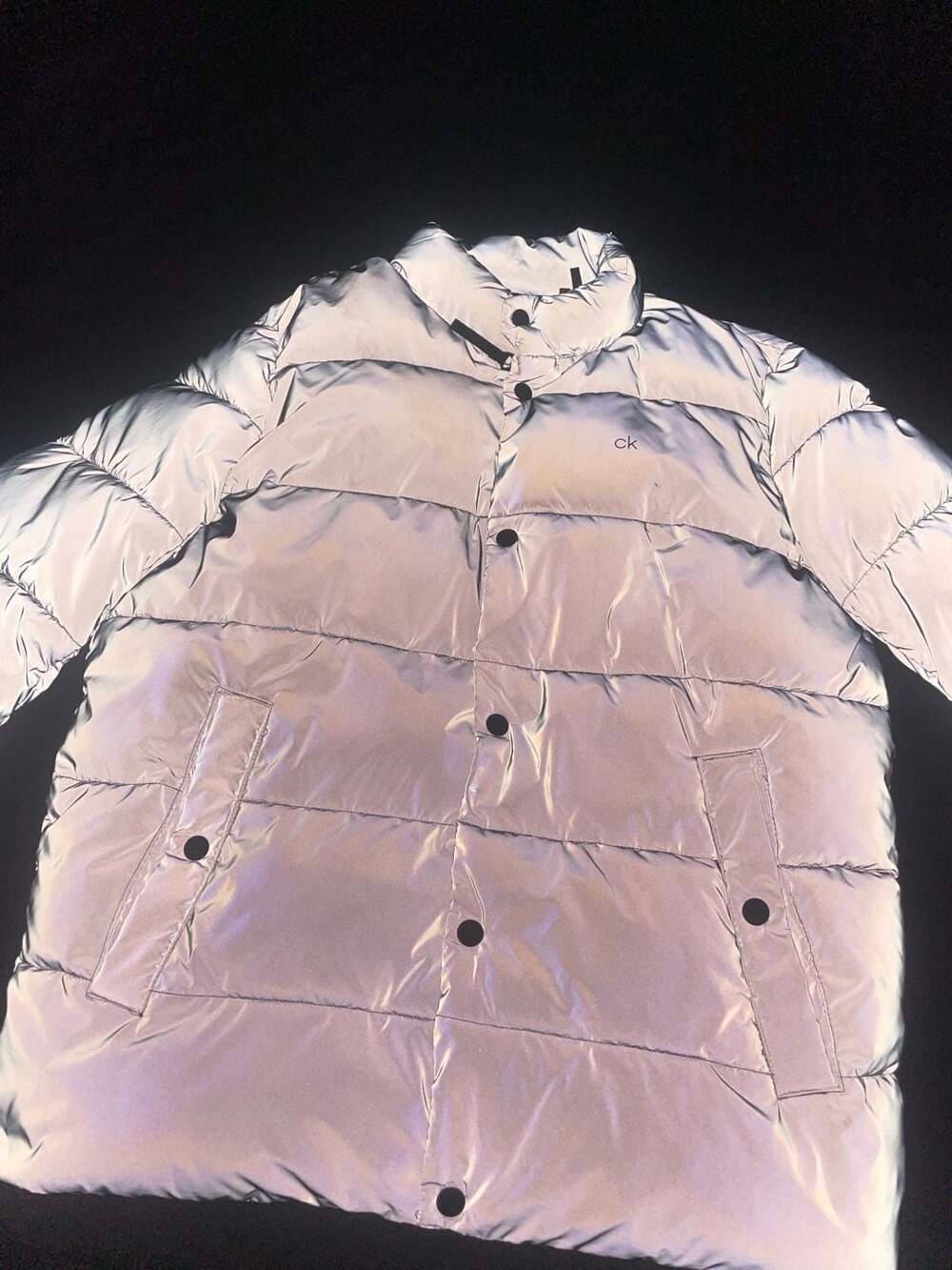 Calvin Klein Puffer Jacket Size M Reflective Sorona Aura